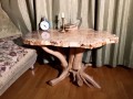 Чайный столик из горного тополя и корня вишни